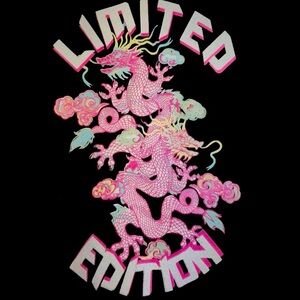 50% OFF Limited edition Streetwear society cropped pink dragon hoodie